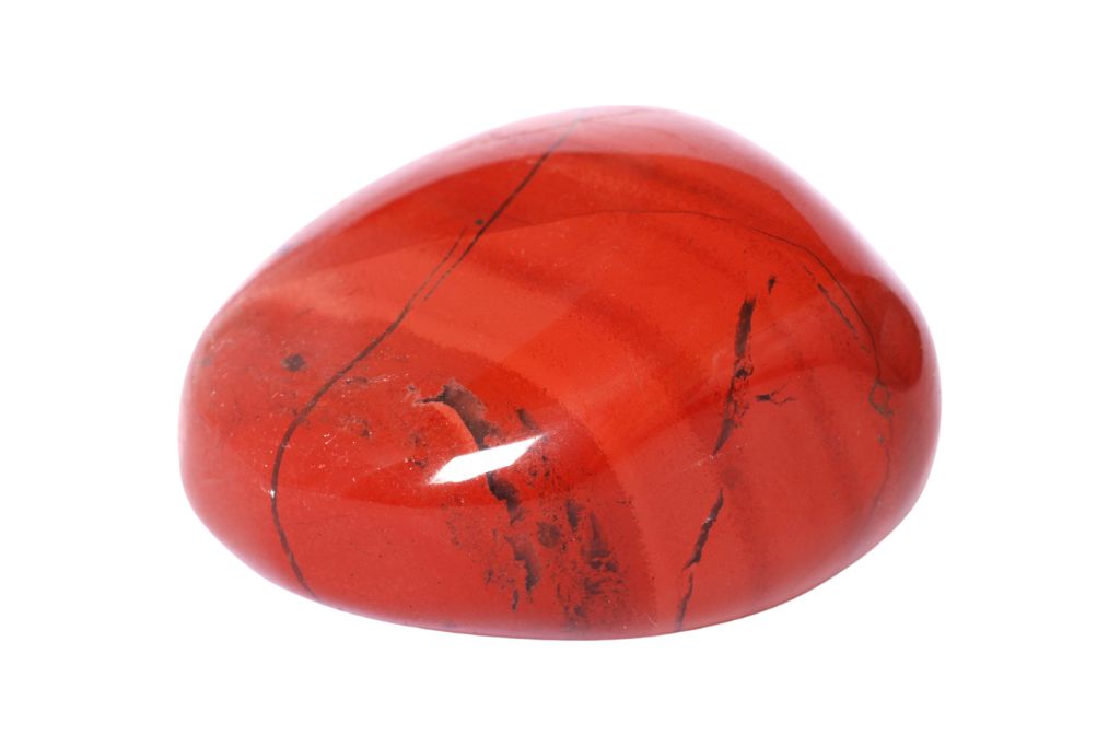 Red jasper on a white background