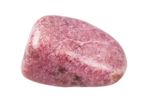 rhodonite crystal on a white background