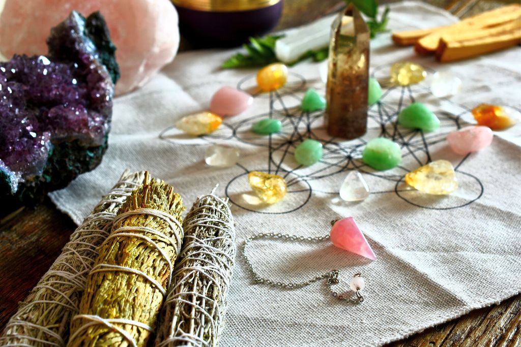 crystal healing grid on sacred geometry with the tools needed for the programming technique