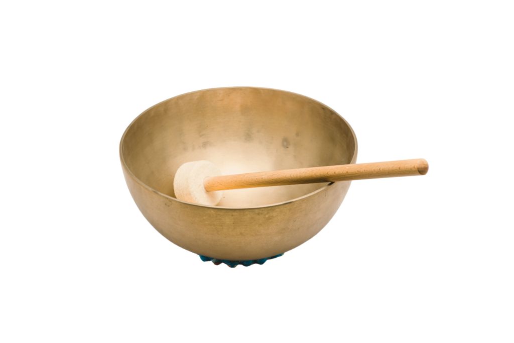 tibetan singing bowl on white background