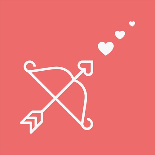 A custom graphic icon for cupid