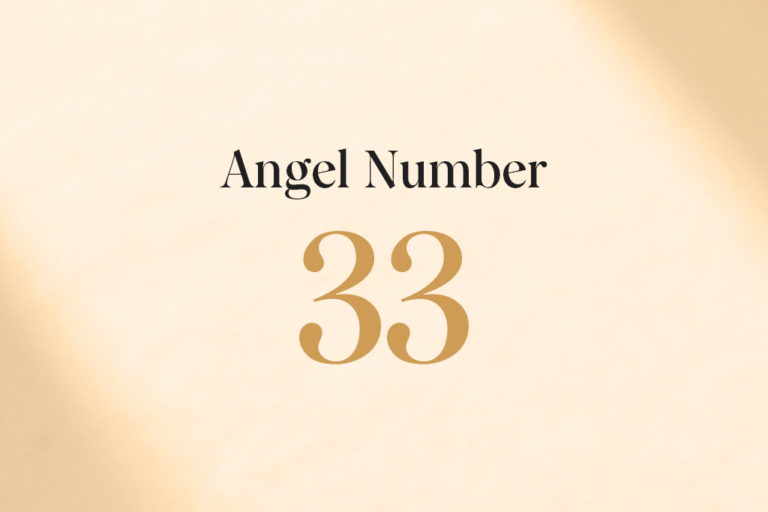 33 angel number on beige background