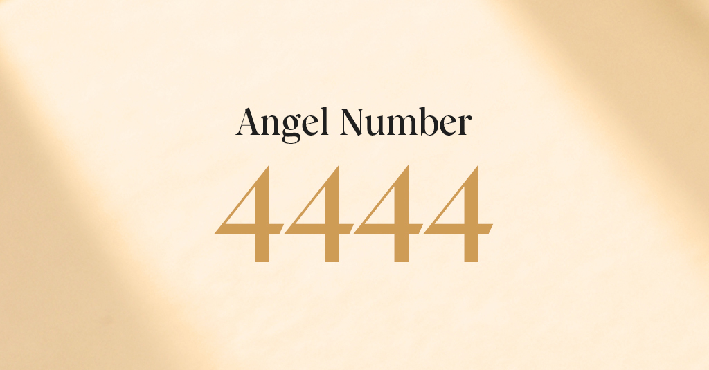 4444 angel number on beige background