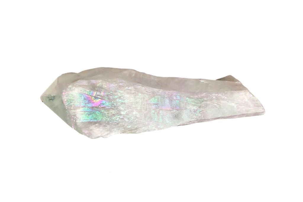 Angel Aura Quartz on a white background