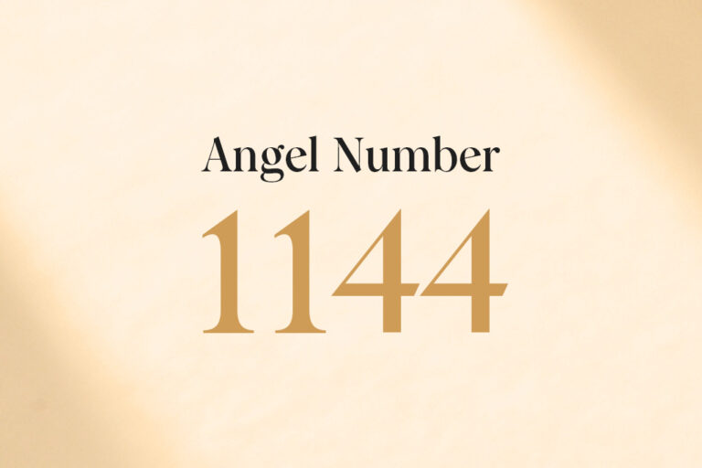 angel number 1144 on a beige background