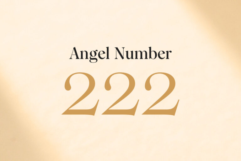 angel number 222 on a beige background
