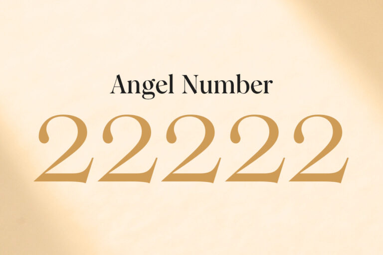 angel number 22222 written on a beige background