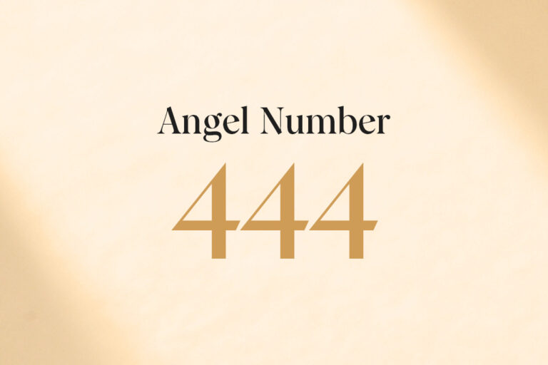 444 angel number on beige background