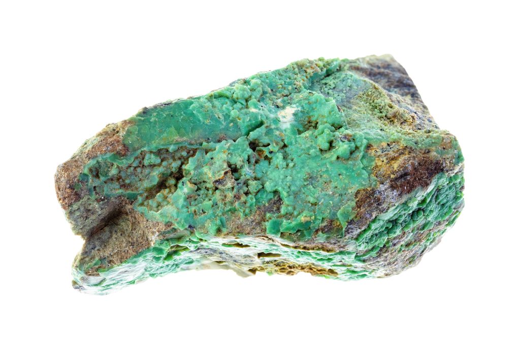 Garnierite on a white background