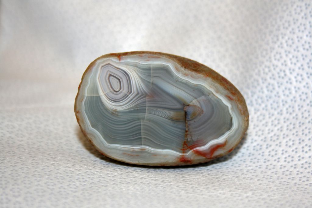 A lake superior agate on a tissue paper