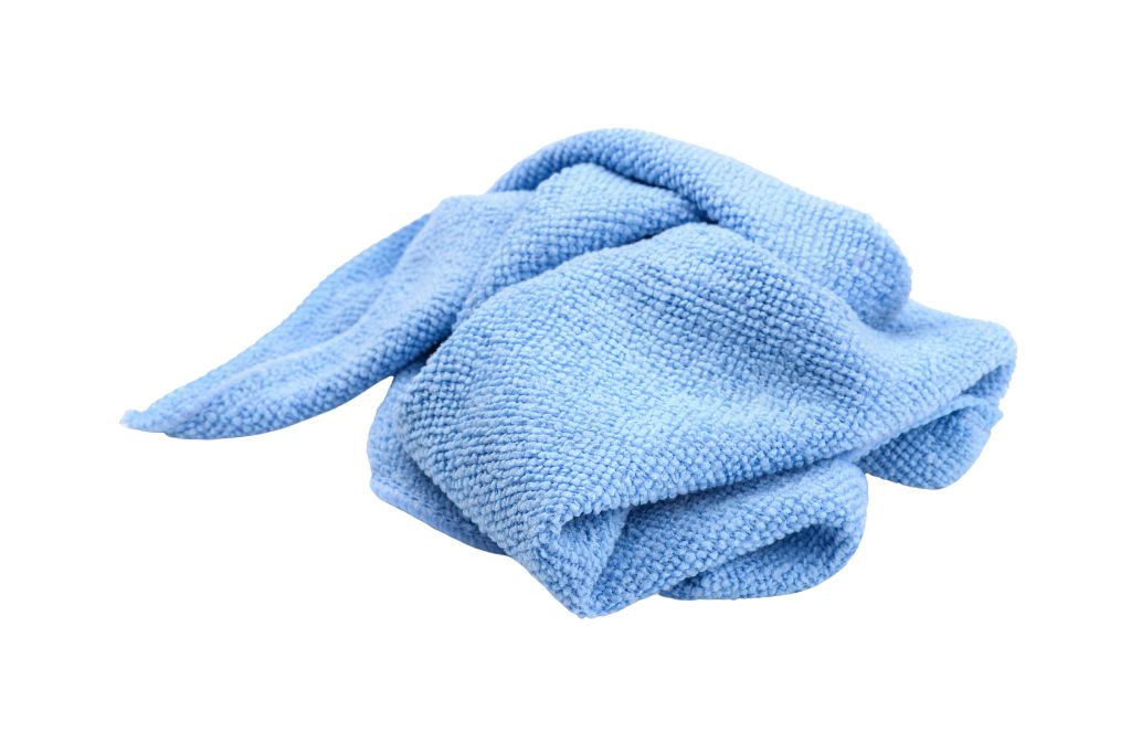 A polishing cloth on a white background