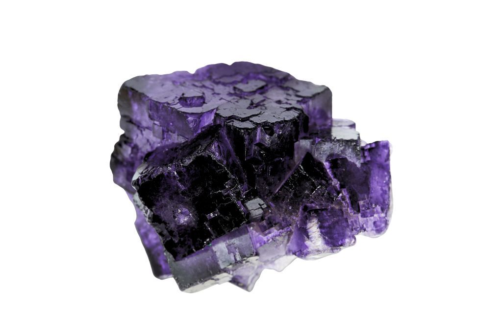 purple fluorite on a white background