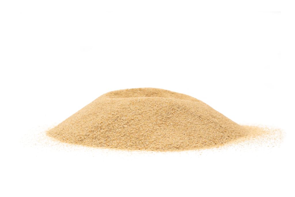 A grains of sand on a white background