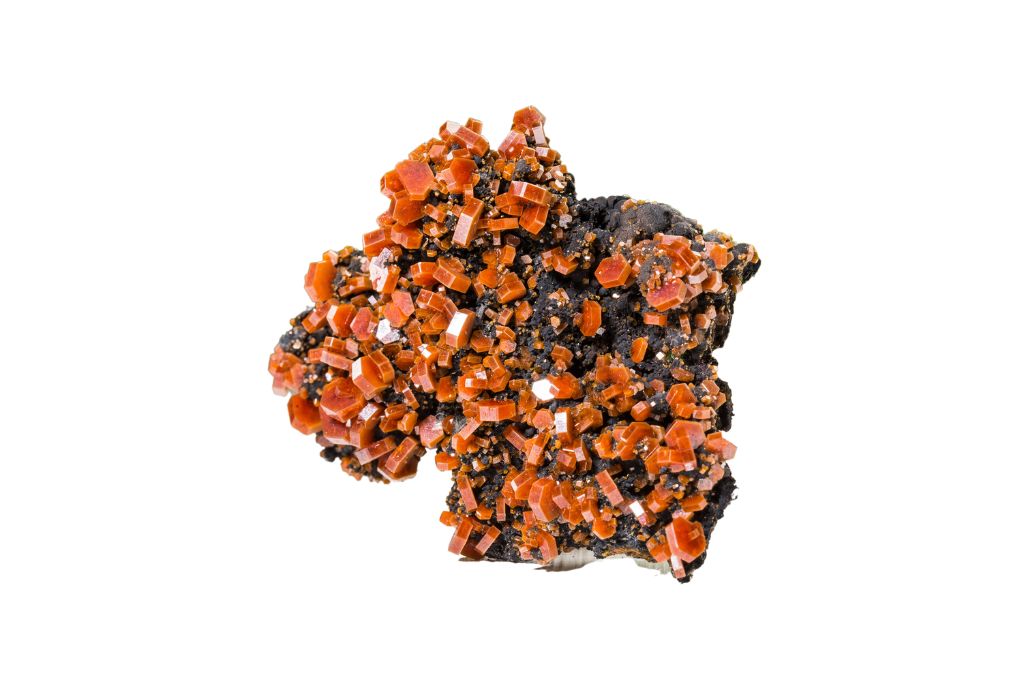 Vanadinite on a white background