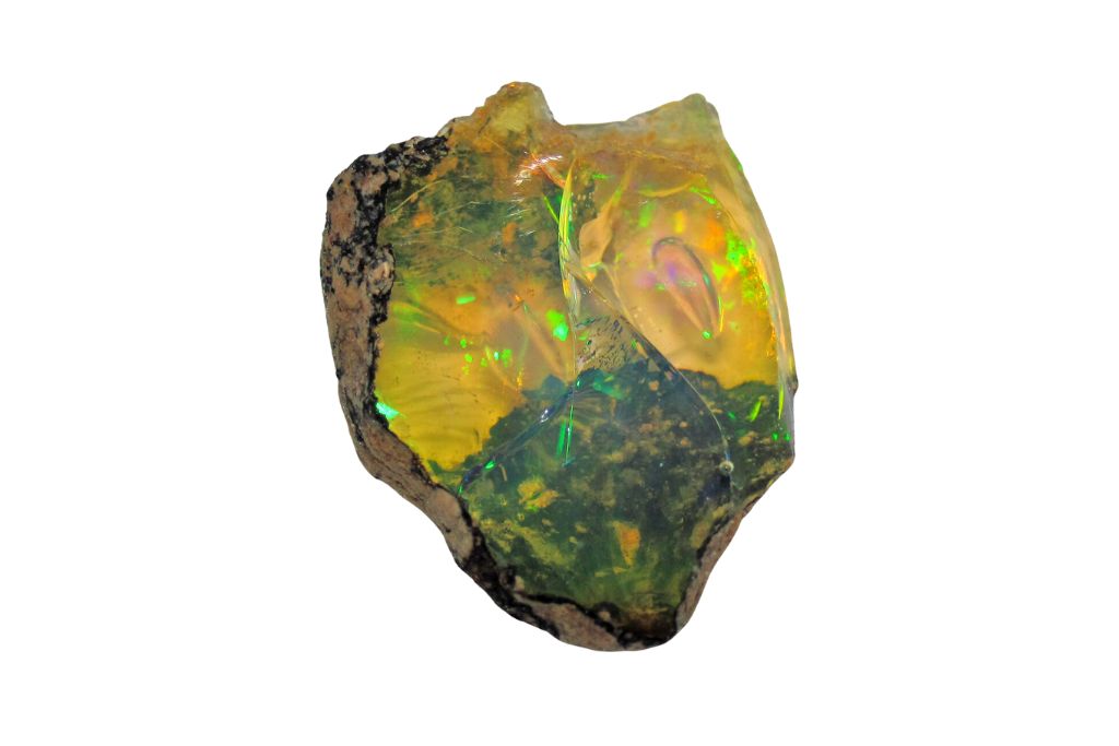 Yellow Opal on a white background