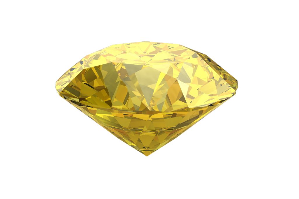 Yellow diamond on a white background