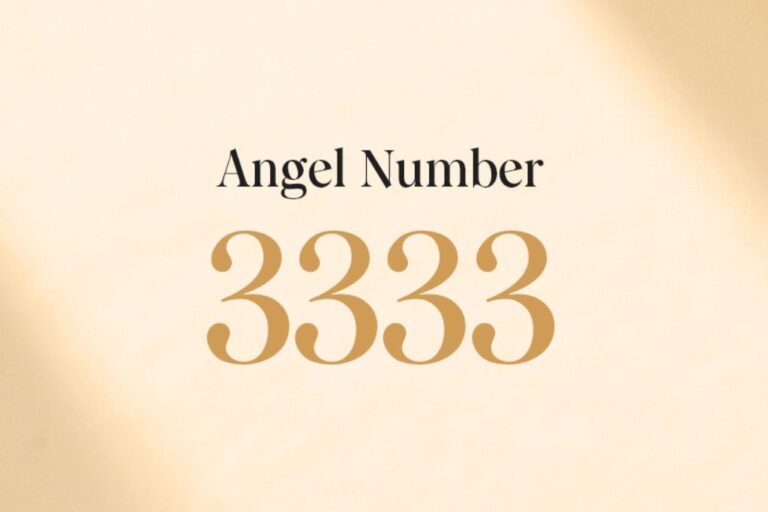 angel number 333 on a beige background