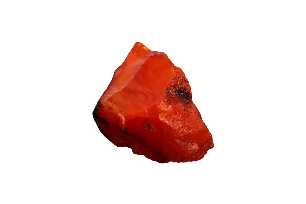 carnelian rock on a white background