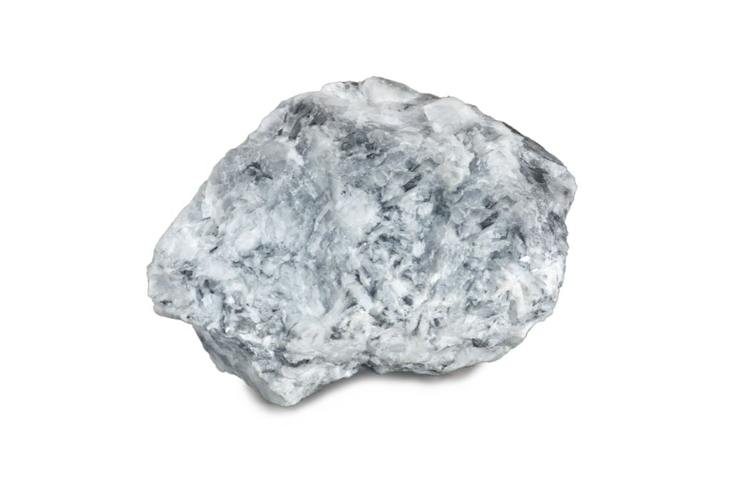 raw magnesite chunk on white background