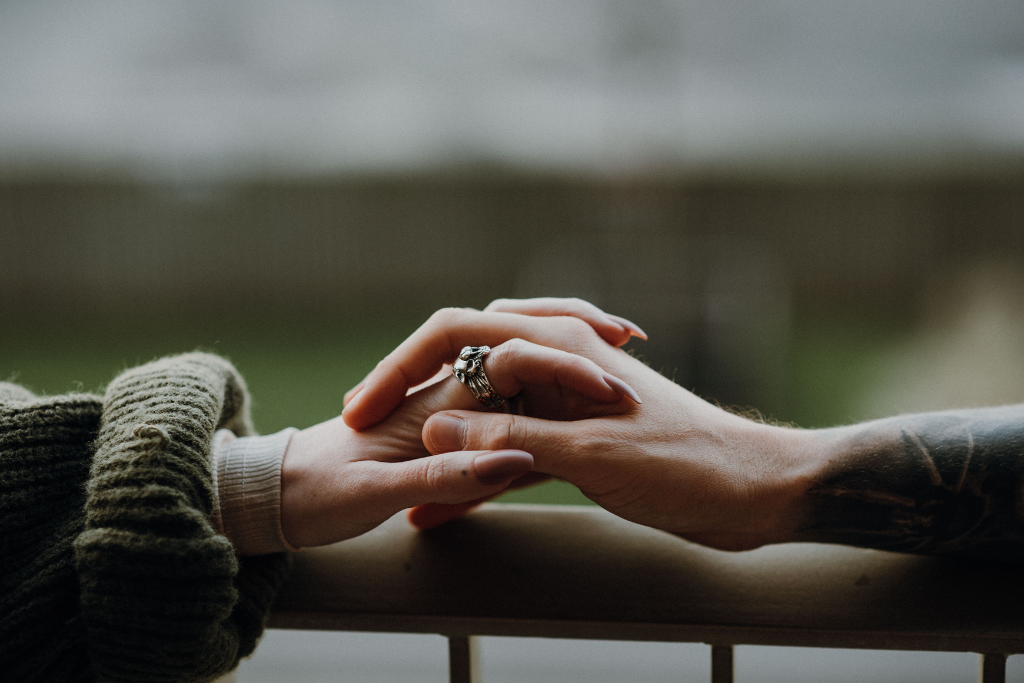 couple holding hands