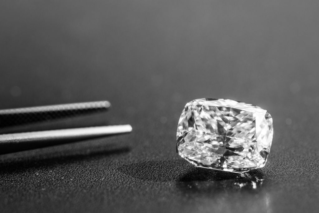 A diamond on a dark background