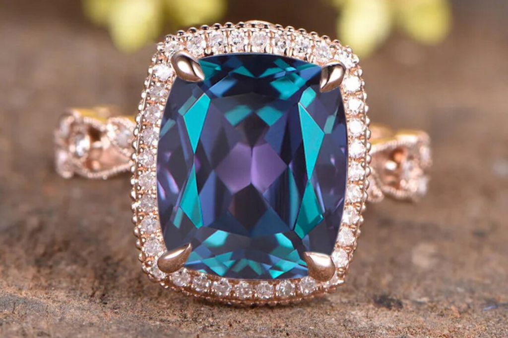 An Alexandrite ring on the floor. Source: Etsy | rststudio