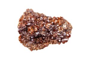 Andradite Garnet (Melanite) on a white background