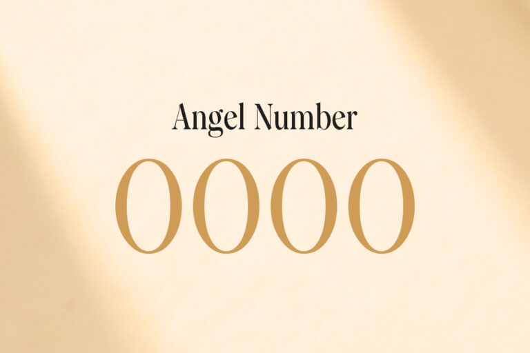 angel number 0000 written on a beige background