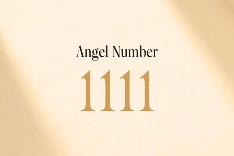 angel number 1111 written on a beige background