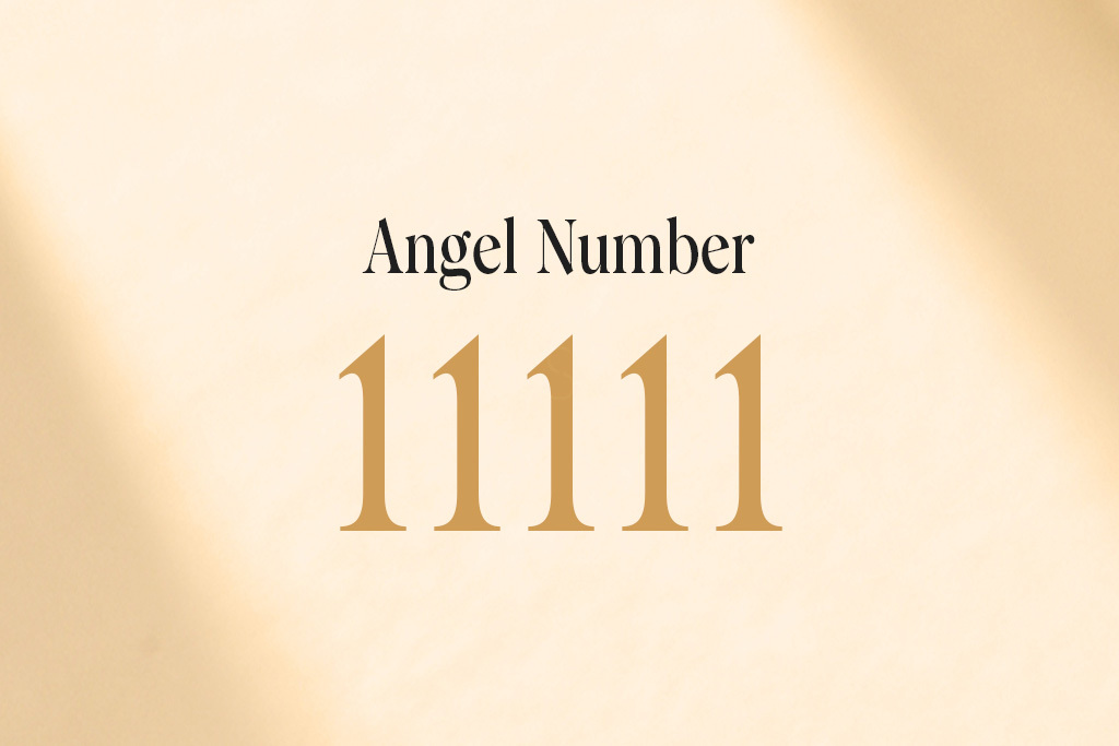 angel number 11111 on beige background
