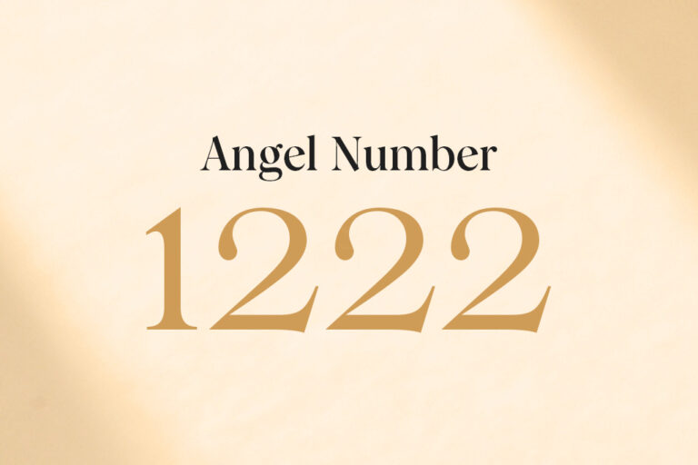 An image written with Angel Number 1222 on a beige background