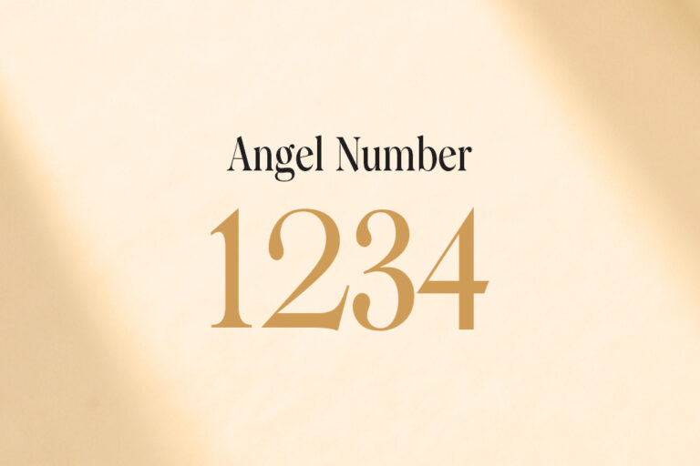 angel number 1234 written on a beige background