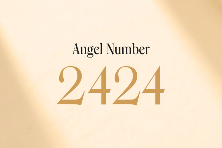 angel number 2424 written on a beige background