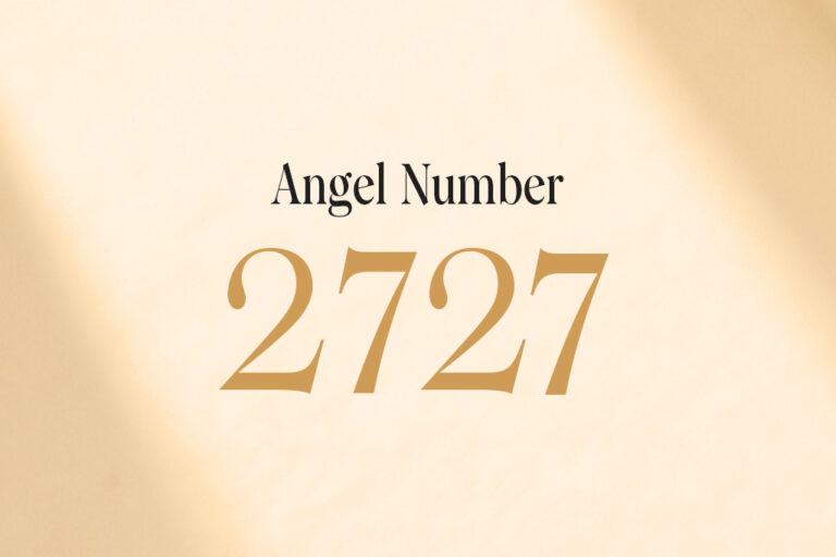angel number 2727 written on a beige background