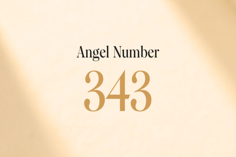 angel number 343 written on a beige background