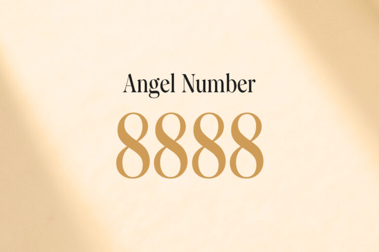 angel number 8888 written on a beige background