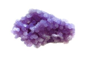 Grape Agate crystal on a white background