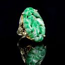 Jadeite Ring on a black reflective background