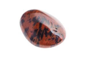 A polished mahogany obsidian on a white background