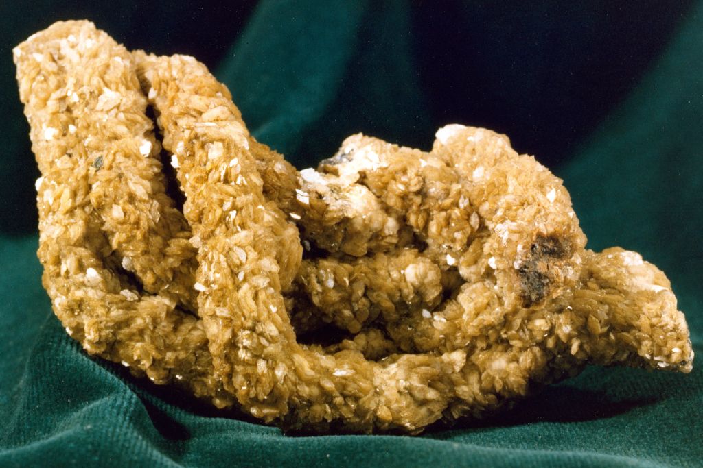 Siderite Crystal on a green cloth