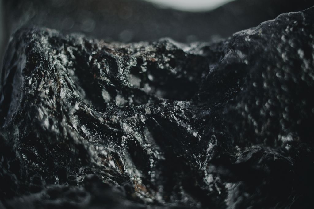Close up look of a Tektite stone. 