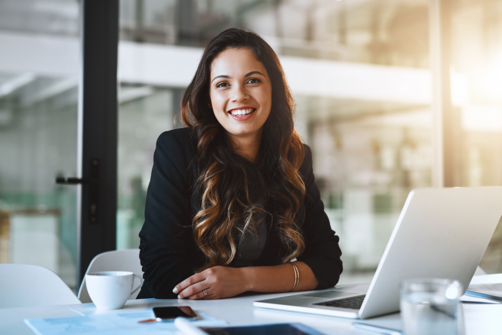 career woman smiling