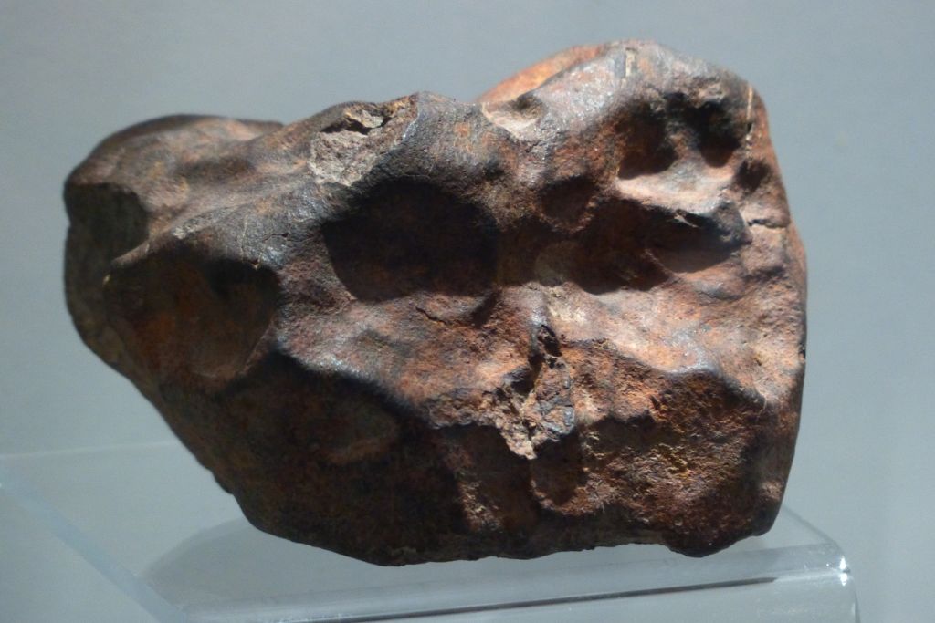 A meteorite on a pedestal