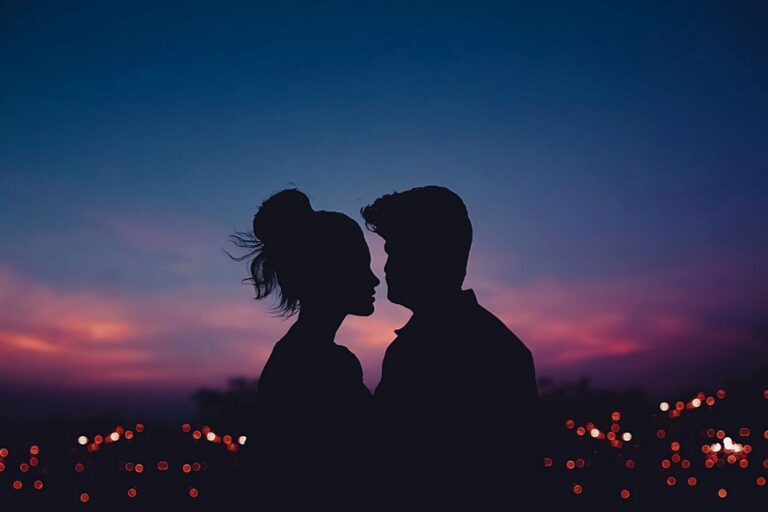 silhouette of man and woman