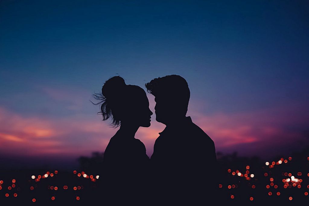 silhouette of man and woman