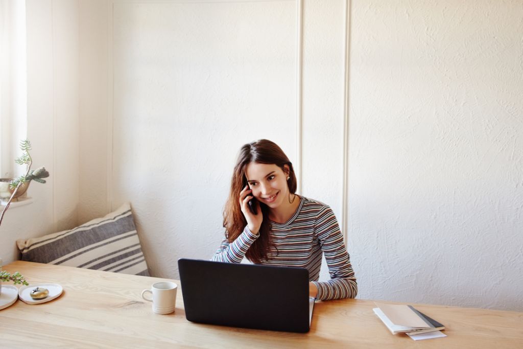 woman working on her laptop