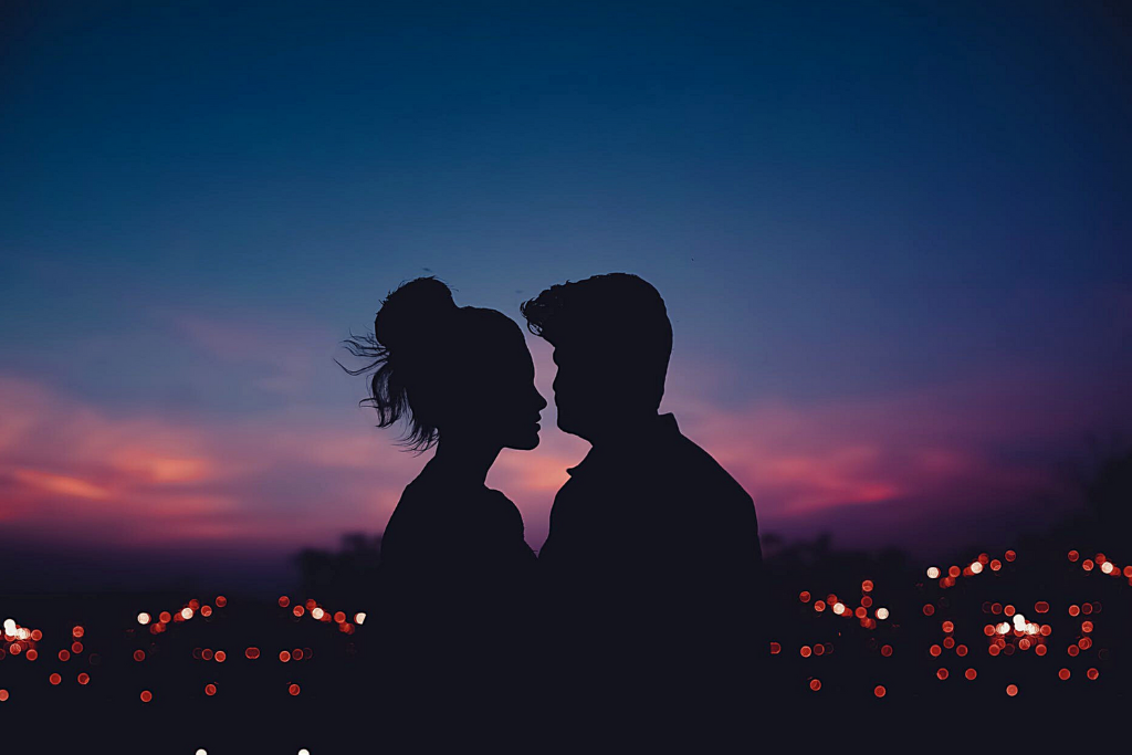 silhouette of a couple 
