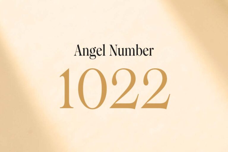 angel number 1022 written on a beige background