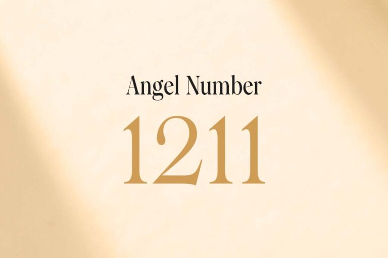 angel number 1211 on beige background