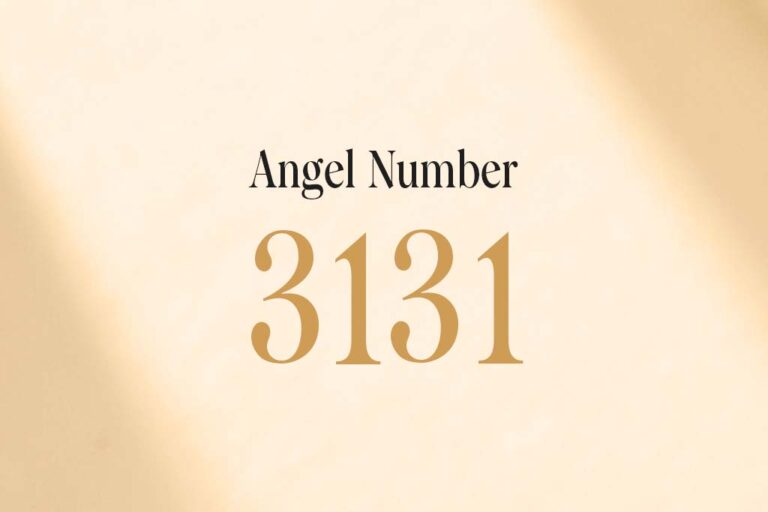 angel number 3131 written on a beige background